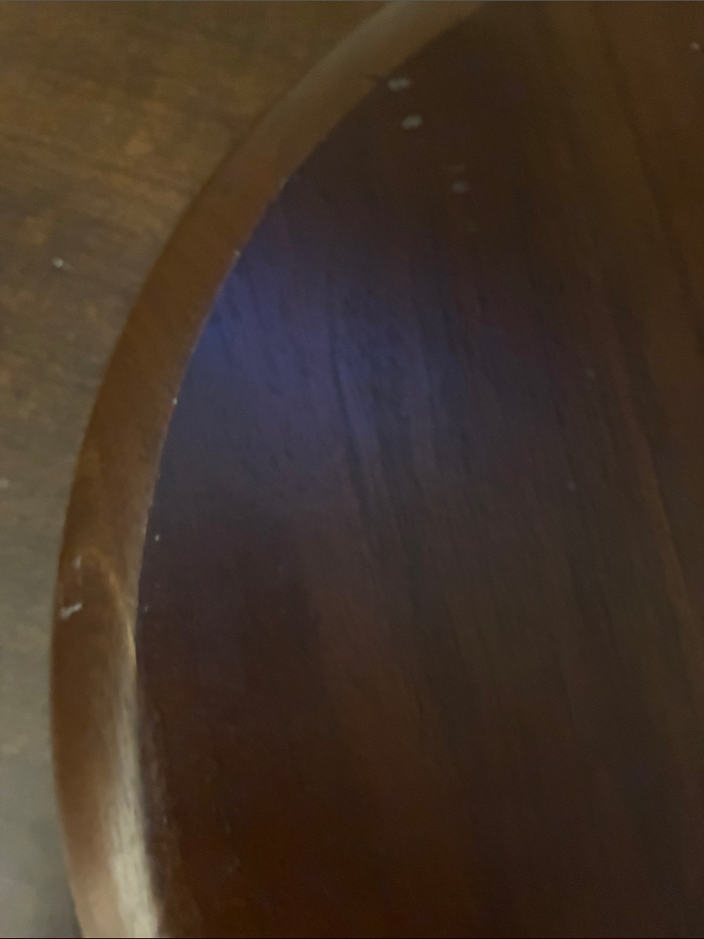Ozark Native Wood Prod Walnutware Solid Walnut Round Wood Serving Tray w/Handles - Picture 9 of 13